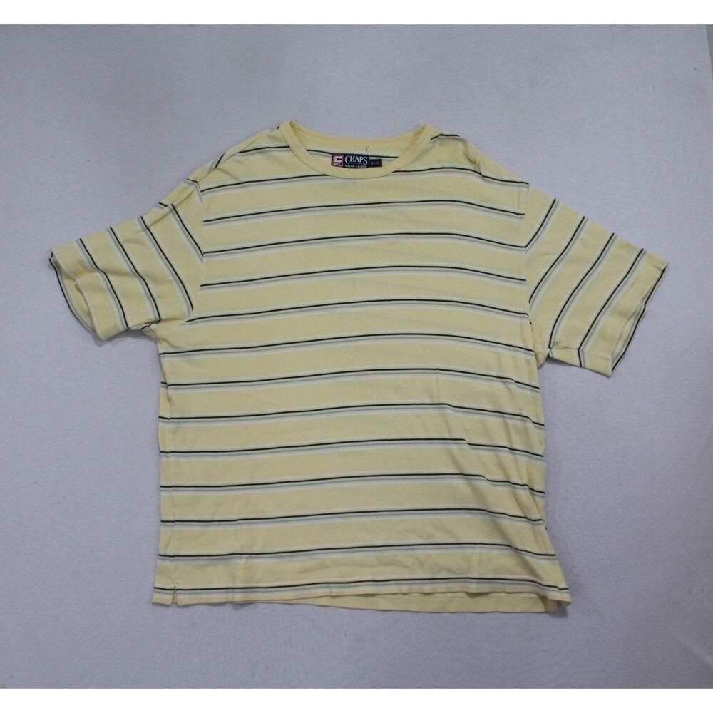 Chaps Ralph Lauren Men Yellow Shirt Knit Striped Size XL